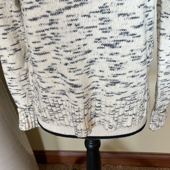 J. Crew Speckled Cotton Crew Neck Sweater Item H4658 Ivory Charcoal Size S - Picture 8 of 14